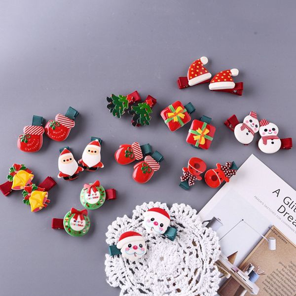 

1pcs girls christmas clip hairpins barrettes gift kids girl accessories elastic hair bands headdress hairgrips