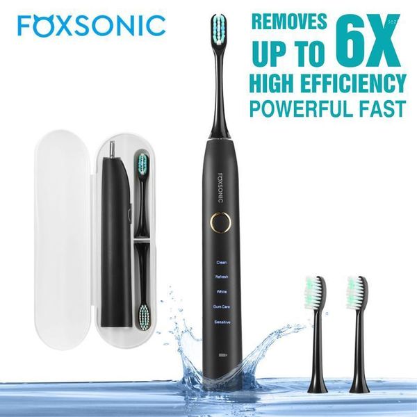 

smart electric toothbrush foxsonic sonic with brush heads rechargeable waterproof tooth traveling1