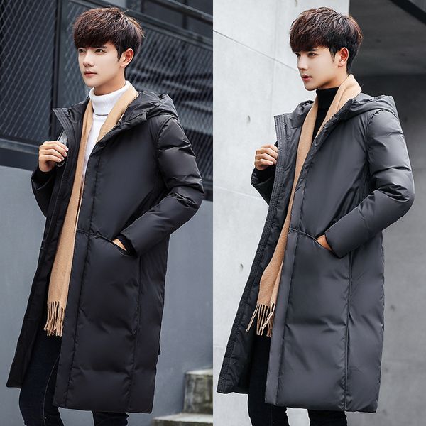 

winter down jaet men's mid long over knee overcoat, Black