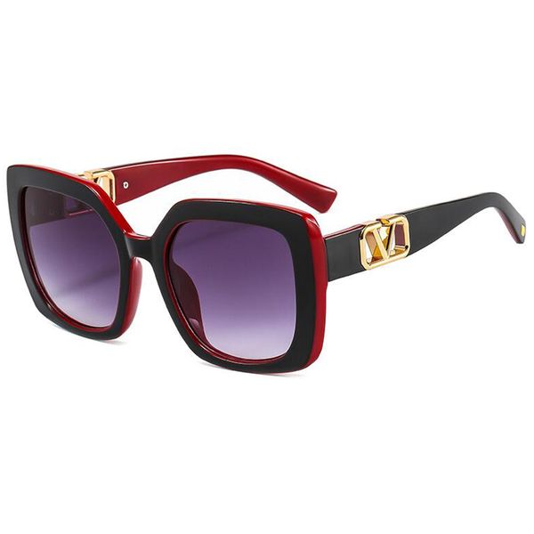 

2021 new womens designer square sunglasses fashion red gradient sun glasses oversized shades men vintage eyeglass uv400 okulary, White;black