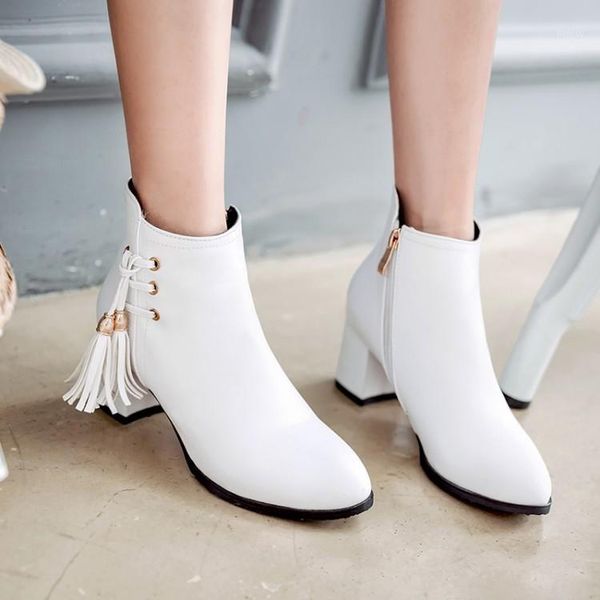 

big size 10 boots women shoes ankle boots for women ladies shoes woman winter cross strap tassels1, Black