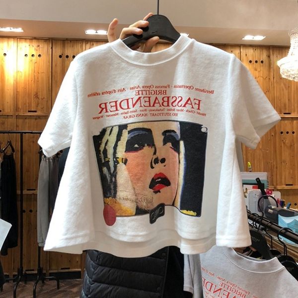 

diozq korea east 2020 women's printed sleeve t-shirt gate summer new korean loose casual fashion short jacketjacket short jacket jyubb, White