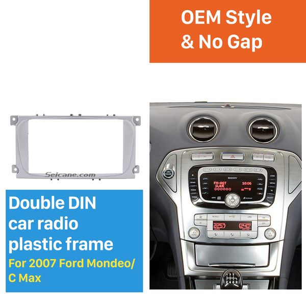 

серебро 2din автомобили радио фасция на 2007 ford mondeo c max трит установку рамки панели тарелки стерео интерфейс