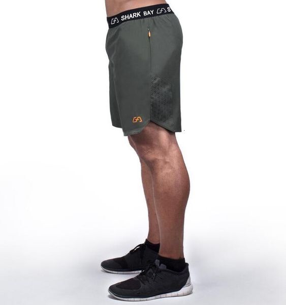 

muscle fitness brother men's running sport pant squatting training breathable stretch polyester quick drying shorts, White;black