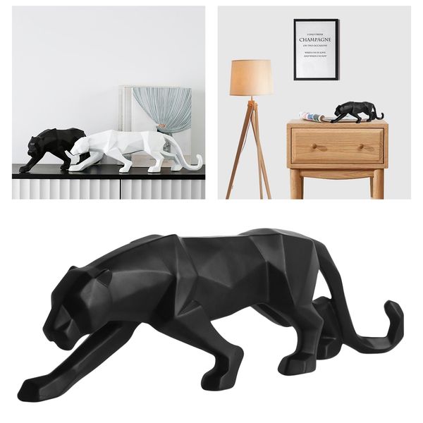 

геометрическая смола leopard статуя скульптура украшение коллекционная фигурка craft для дома украшения комнаты офиса стола столовое вино ка