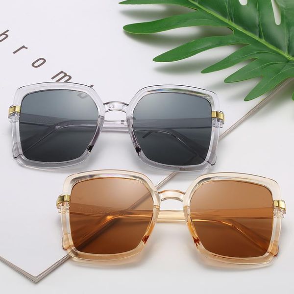 

black square oversized sunglasses women's large frame colorful sunglasses women's mirror oculos gradient hip hop shadow, White;black