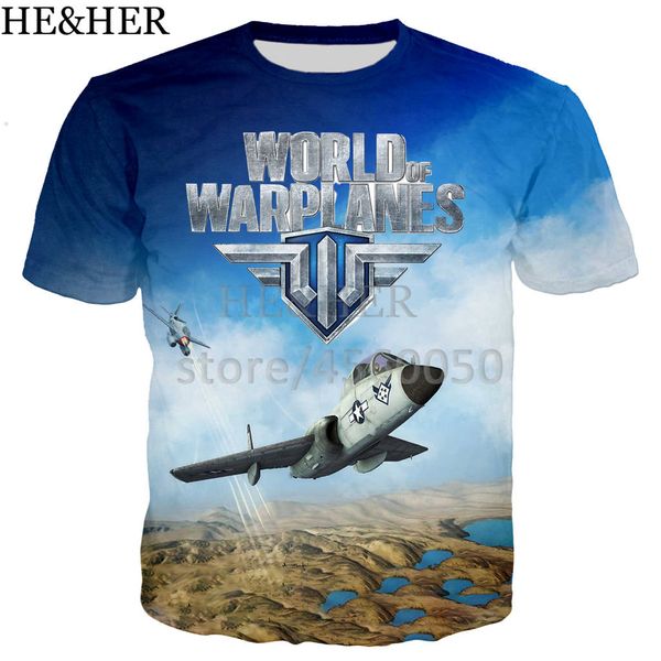 

new game world of warplanes men summer cool for 3d print shirts anime harajuku plus size men clothing