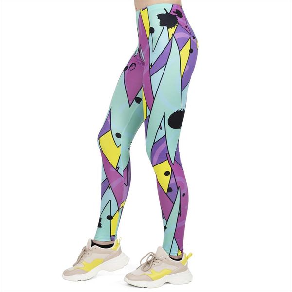 

women fashion leggings high elasticity legins workout jogging pants fluorescent neo jazz printing sport leggins, Black