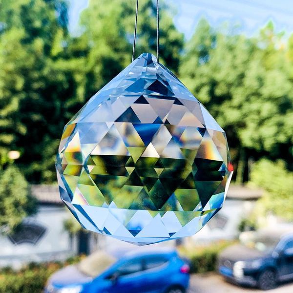 

60mm chandelier clear glass crystal ball lamp prism pendant fengshui suncatcher faceted hanging ornament 60mm chandelier h wmtnna