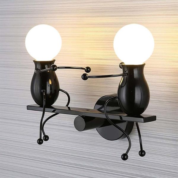 

vintage iron cartoon lamp living room bedroom creative simple teeterboard style creative children's wall lamp