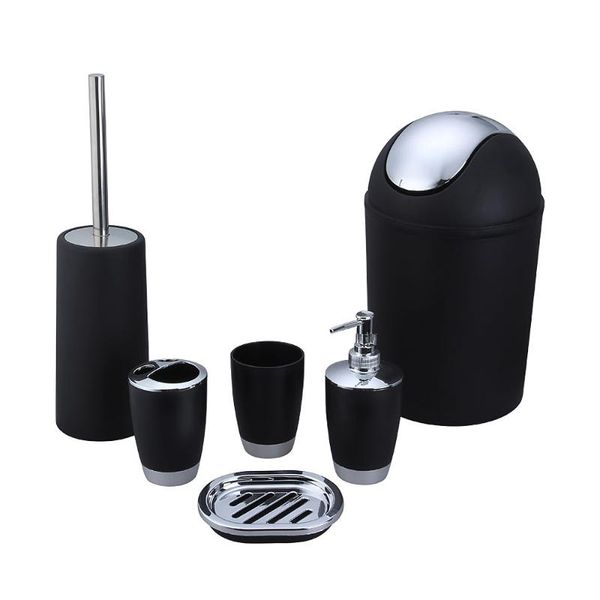 

6pcs / набор для ванной комнаты принадлежности набор сплошной цвет electroplated мыла подставка для зубных щеток аксессуары для ванной комна