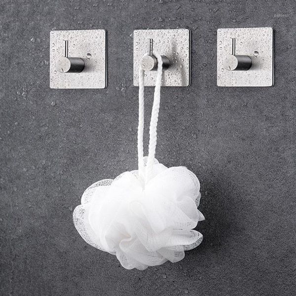 

hooks & rails self adhesive wall mount hook key robe coat towel heavy duty stainless steel no drill screw xjs7891