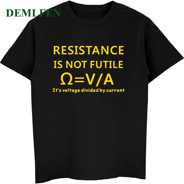 

funny resistance is not futile electrician science 2018 new men's short sleeve casual tees sport hooded sweatshirt hoodie men t shirt