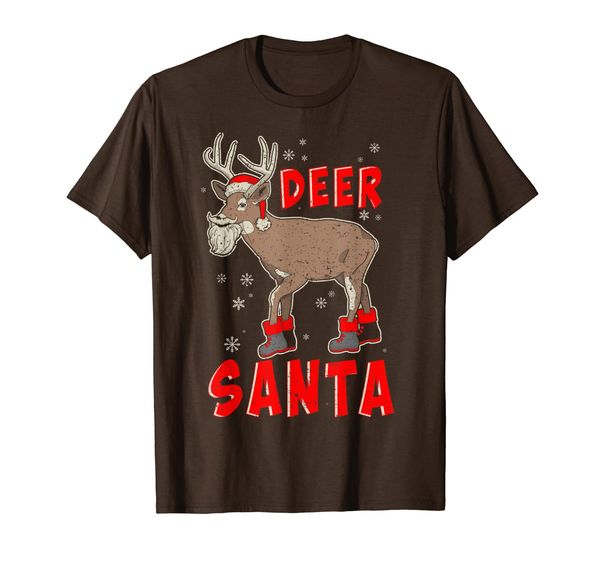 

funny deer santa hunting white tailed deer hunter t-shirt, White;black