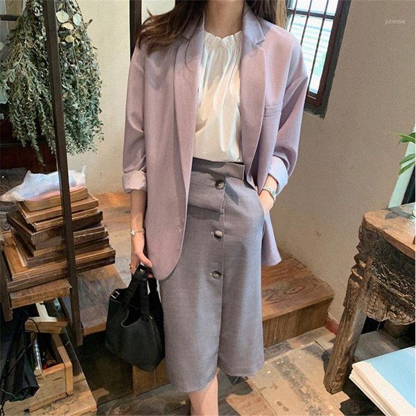 

women streetwear fashion thin solid 2020 plus new women leisure retro girl fashion chic gentle loose all match blazers1, White;black