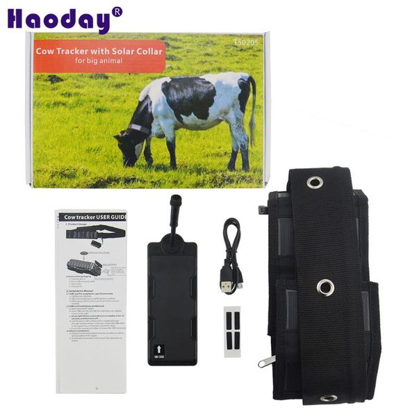 

car gps & accessories tracker t5020s for cattle animal 20000mah battery long time standby with built-in solar panel supply continuous power
