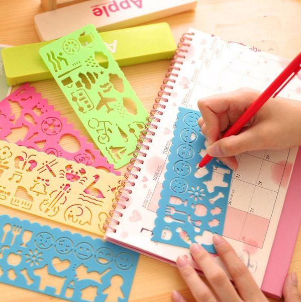 

children fun plastic drawing template spirograph espirografo toy stencil ruler diy creative draw education toys for kid