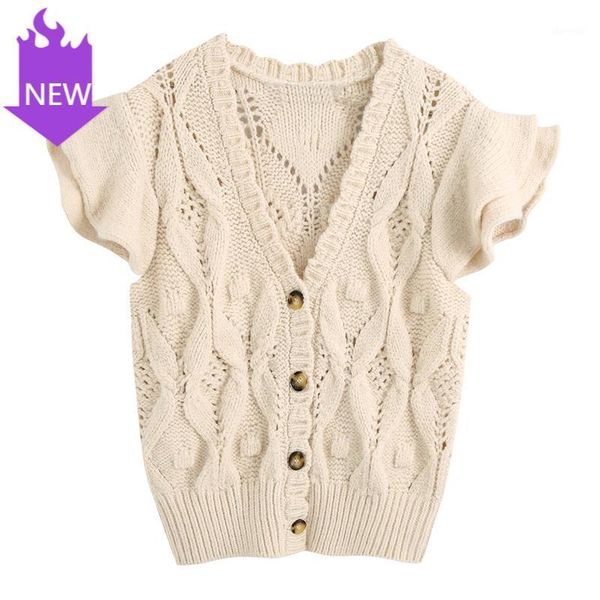 

breasted sweater women elegant short sleeve female ladies casual v neck sweaters women fashion cascading single1, White