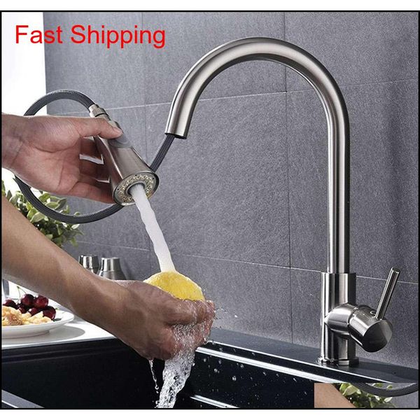 

new pull out sprayer kitchen faucet brushed nickel single hole qylqbv bdenet