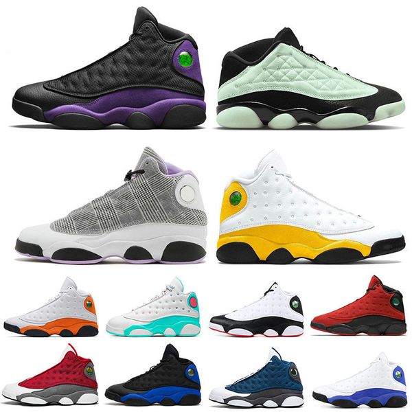 

basketball shoes 13s men women jumpman 13 houndstooth black cat court purple reverse bred obsidian hyper royal low singles day flint mens