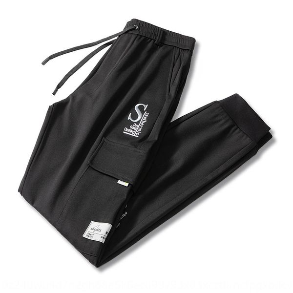 

fattening plus size men's spring and autumn work clothes extra large fat loose waist pantscasual pants pantsman loose elastic waist cas, Blue