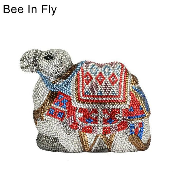 

bee in origial design women camel full crystal evening bags bridal wedding party prom purses crystal bags