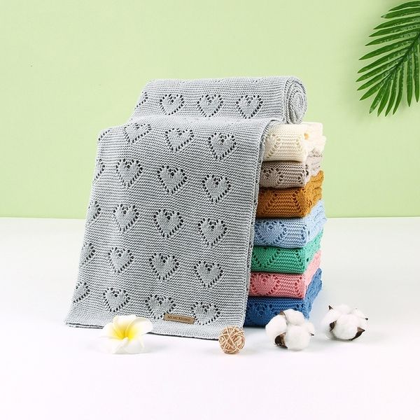 

baby blanket knitted cotton summer stuff for newborns swaddle stroller blanket clothes cobertor infantil wrap monthly kids quilt lj201128