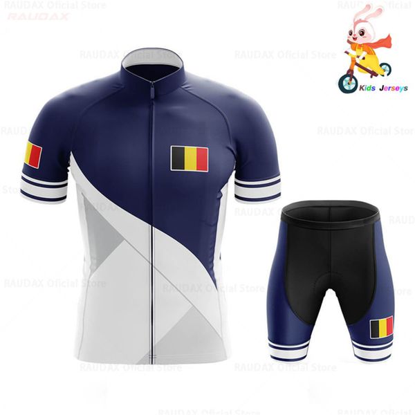 

2020 breathable quick dry kids cycling jersey set mtb belgium cycling set children bike clothing boys girls summer bicycle wear c0123, Gray