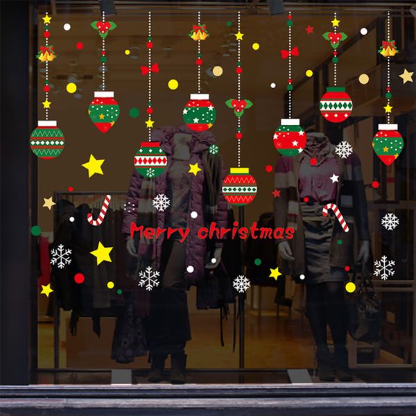 

newclaus new1pcs for wall merry santa sticker window decoration home 2020 christmas ornaments xmas new year 2021 7