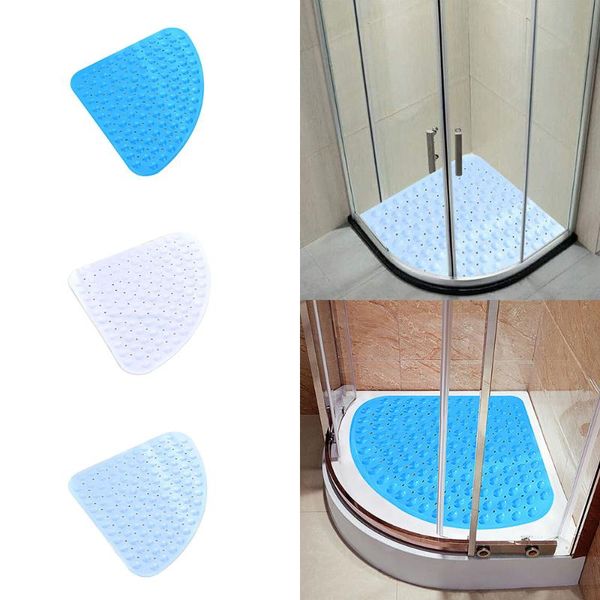 

bath mats 1pc anti slip mat for shower el toilet fan-shaped antiskid triangle drain kitchen wc bathroom accessories
