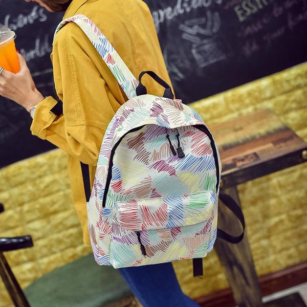 

women new bag female student college wind bag plaid canvas backpack travel zipper fashion school bags hot