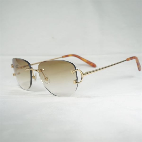 

factory sale vintage wire rimless sunglasses men oval eyewear women for summer metal frame oculos gafas, White;black