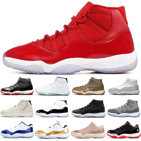 

bred 2019 11 11s jumpman men women basketball shoes 25th anniversary gamma blue mens trainers sports sneakers size 5.5-13, White;red