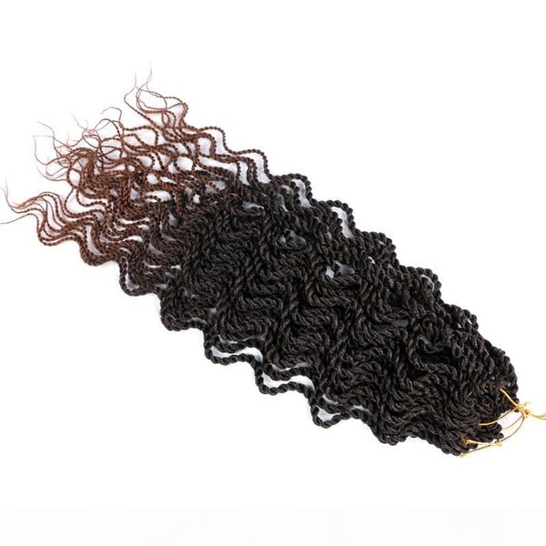 

lans synthetic senegalese twist hair crochet 18 inch 12 strands wavy senegalese twist wavy curly crochet braids hair 60g pc, Black