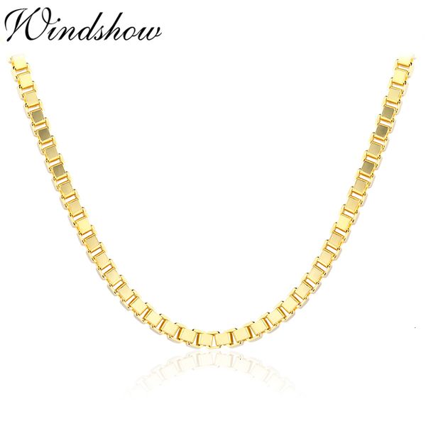 

2.8mm real 925 sterling silver gold color box chain necklace women men jewelry heavy kolye collares hip hop 40/45/50/55/60cm 0927