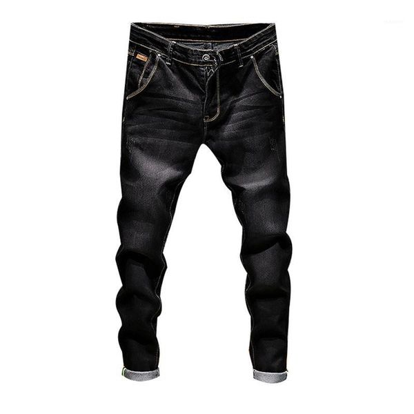 

monerffistretch denim pants solid slim fit jeans men casual biker denim jeans male street hip hop vintage trouser skinny pant1, Blue