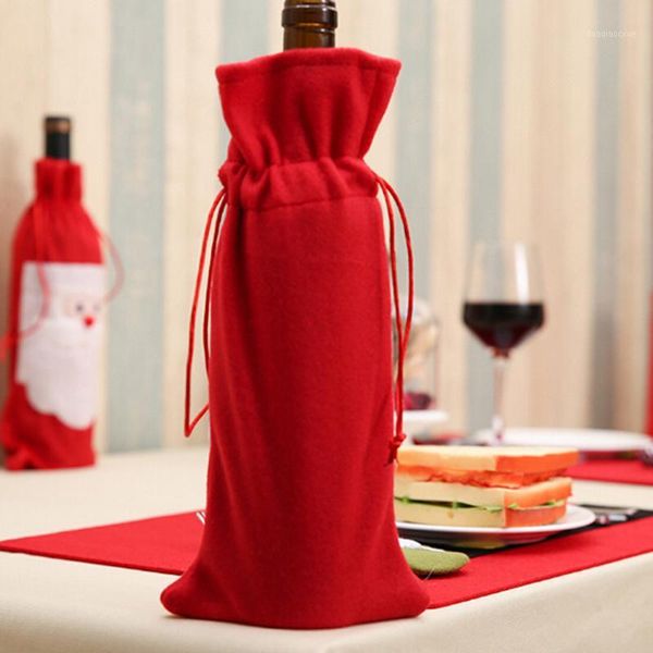 

christmas decorations wine bottle decor set santa claus cover clothes kitchen decoration for year dinner party1