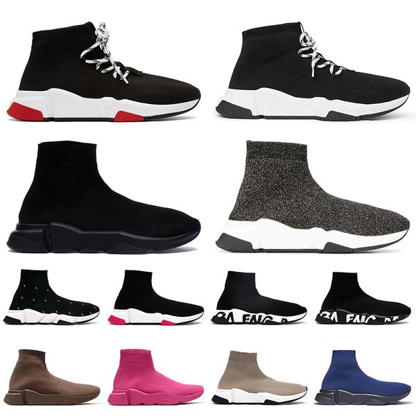 

2022 arrival socks boots platform casual shoes mens women designer sock boot glitter black red grey navy blue white graffiti sole flat sport