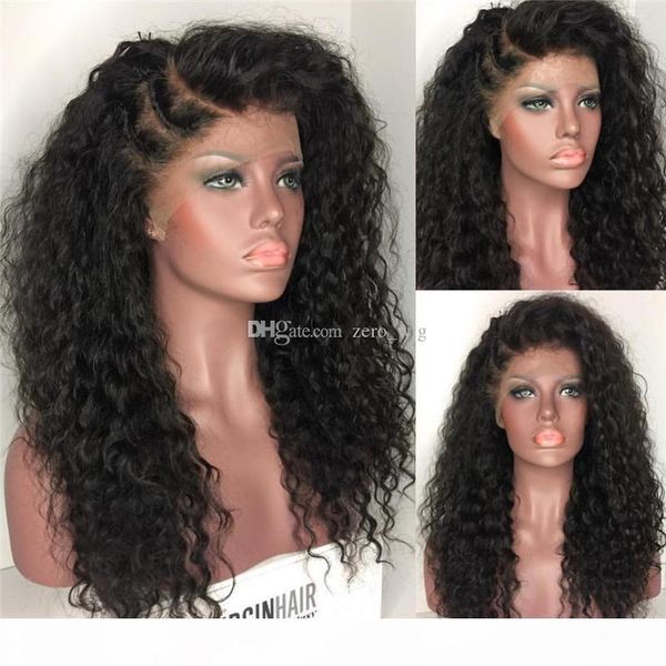 

100% virgin brazilian high density 10-26 inch silk full lace wigs kinky curly human hair wigs for black women, Black;brown