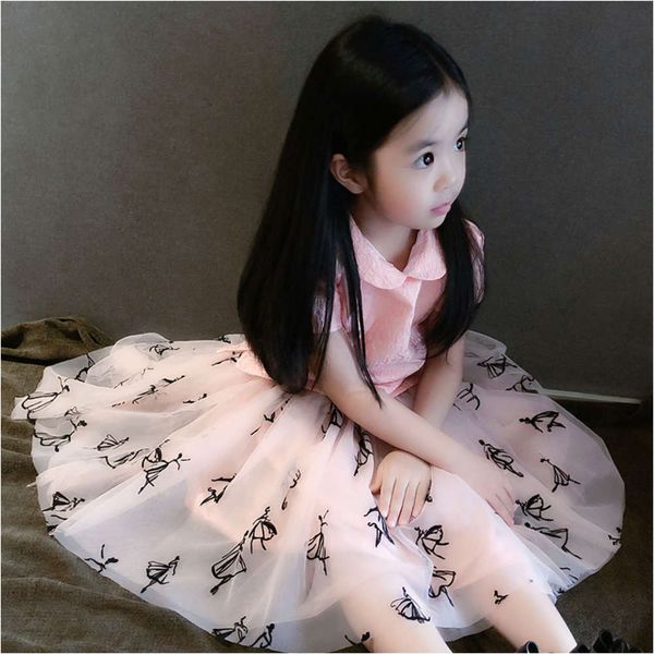 

girl's tk18791tu 2019 gouache ballet girl flocking print mh puff tutu skirt, Blue