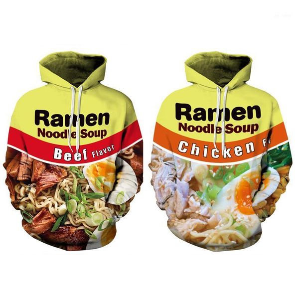 

men ramen noodle beef chicken soup 3d print hoodies sweatshirt casual pullover plus size autumn winter streetwear women1, Black