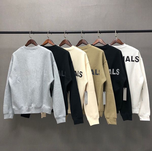 

wear fog of god essentials reflective letter fg high street men's and women's crew neck sweater, Black