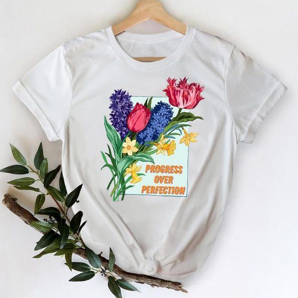 

t-shirts for women 2021 floral elegant fashion casual spring summer printing lady print graphic tshirt female tee t-shirt, White