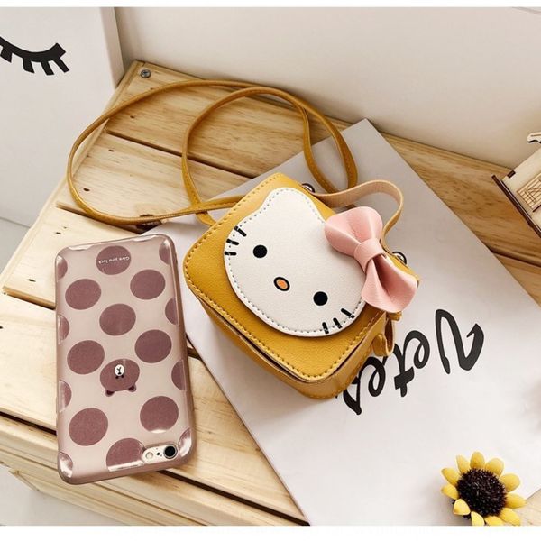 

2020 backpack korean decoration kitty cat children's small new mini straddle cute soft crossbar shoulder bag shoulder bag hoyai