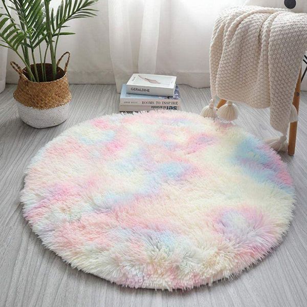 

carpets round carpet nordic rugs mat for bedroom living room bedside blanket tie-dyed gradient color hanging basket computer chair floor