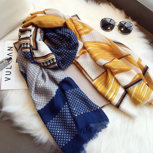 

scarves ethnic style women outdoor beach sunscreen oversized shawl scarf, Blue;gray