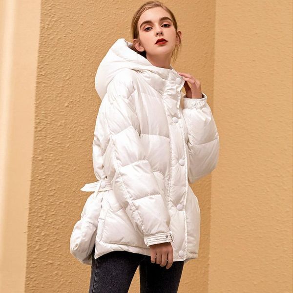 

janveny glossy shiny down jacket women winter female waterproof parkas 90% white duck down coat ladies feather puffer jackets, Black