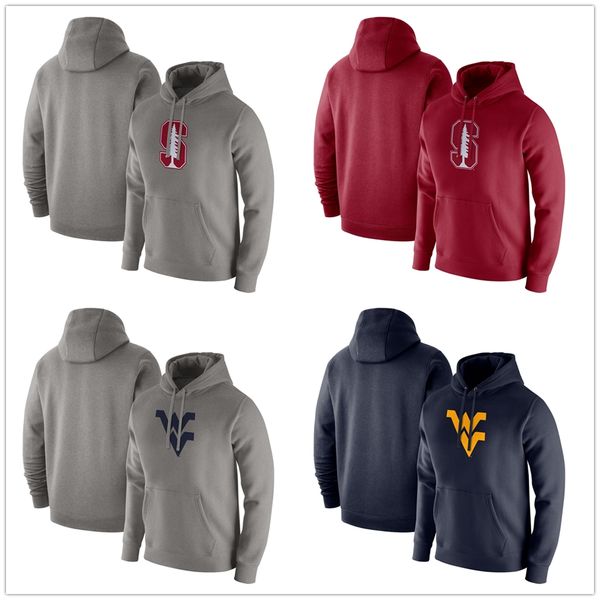 

west virginia mountaineers mens stanford cardinal heathered hoodie sweatshirt sweater hoodie long sleeve pullover fashion sweater, Blue;black