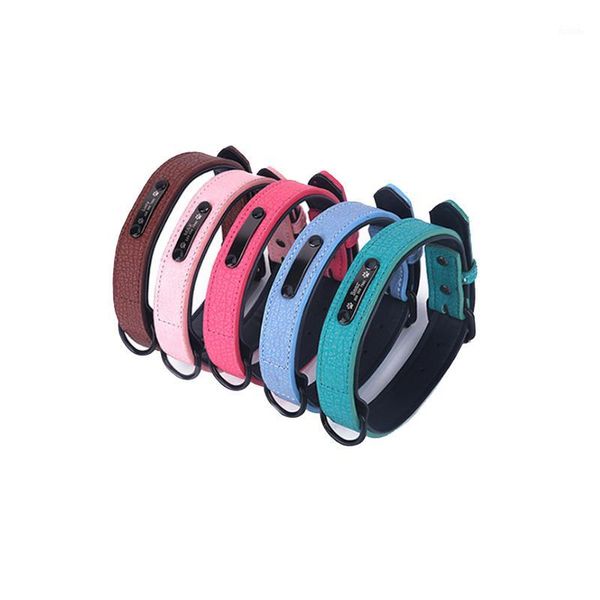 

new pet collar microfiber leather lettering dog collar custom pet supplies1