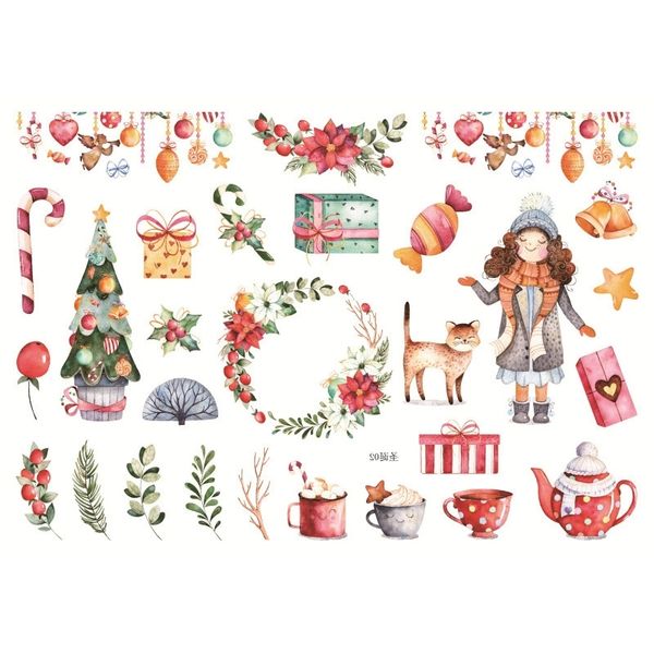 

ужин garland с рождеством клей scrapbooking diy украшения мобильного телефона стикеры tz40